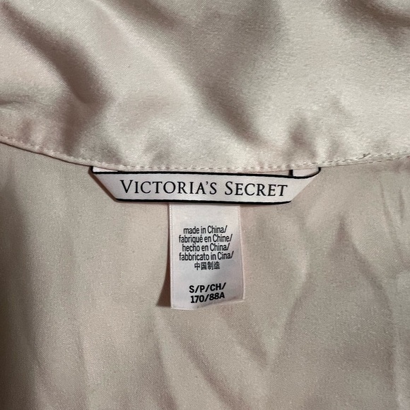 Victoria Secret Satin Botton Front Pink Lounge Romper - Picture 2 of 6